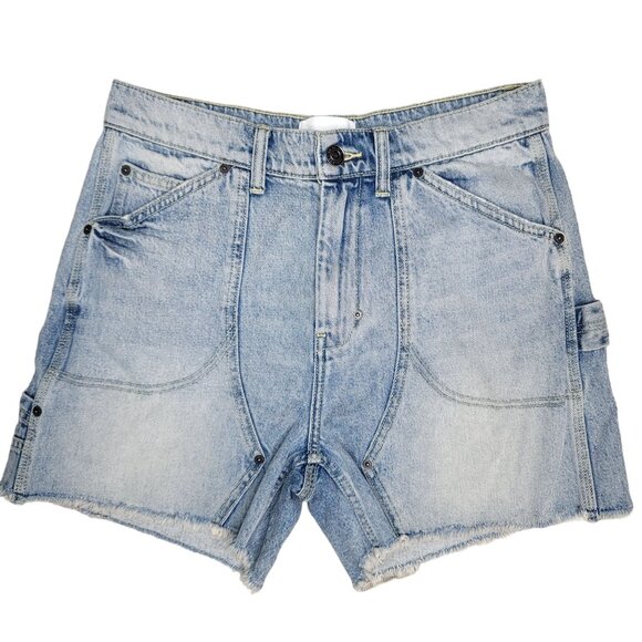 Current Elliott Women's High-Waisted light wash Distressed raw hem Shorts sz 26